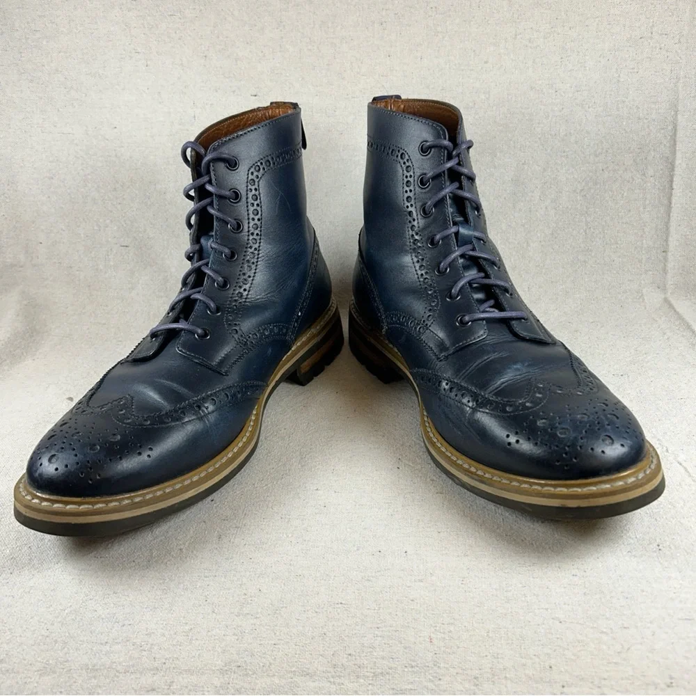 Aldo Mr. B Gentleman's Boutique Men’s 12 (46) Navy Blue 'Blake' Oxford Boots